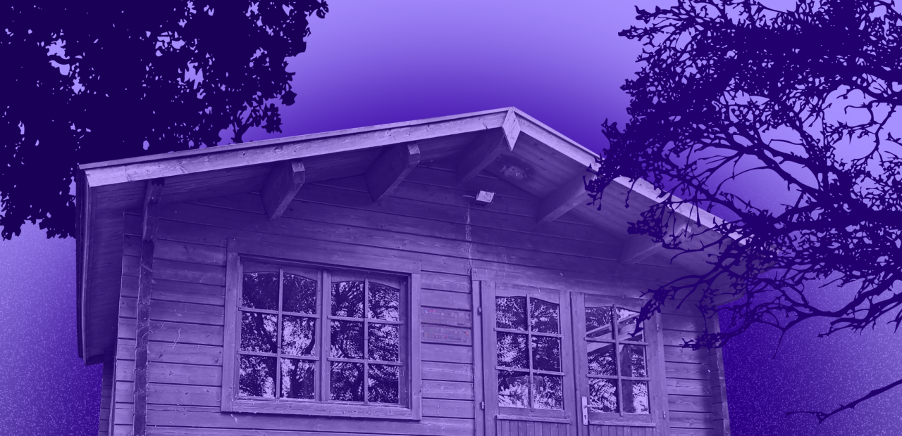 Afbeelding met daarop een vakantiehuisje