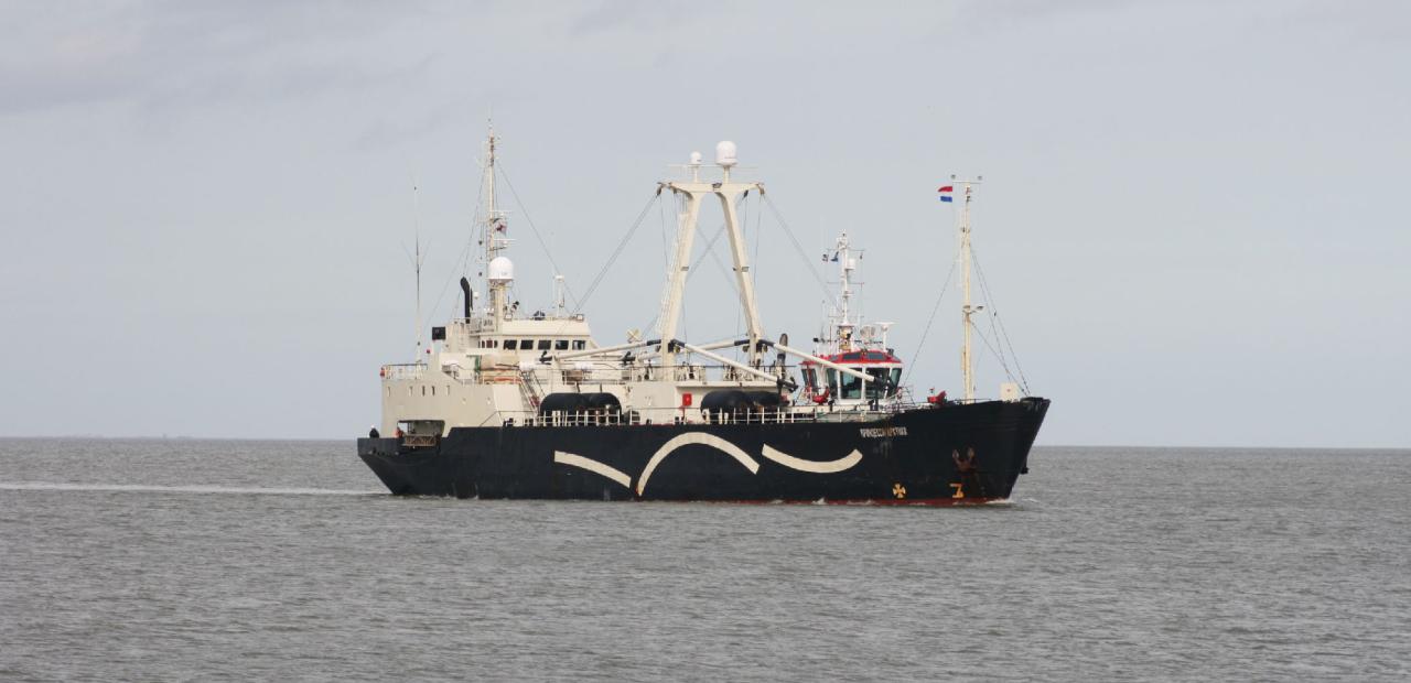 Norebo schip vaart Eemshaven binnen