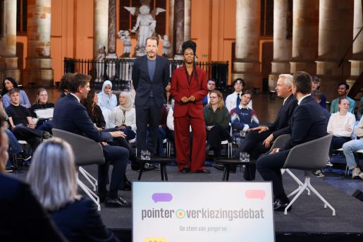 Verkiezingsdebat Pointer - Herman van der Zandt en Mandy Woelkens