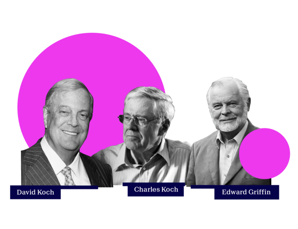 afbeelding van David Koch, Charles Koch, Edward Griffin afbeelding van David Koch, Charles Koch, Edward Griffin