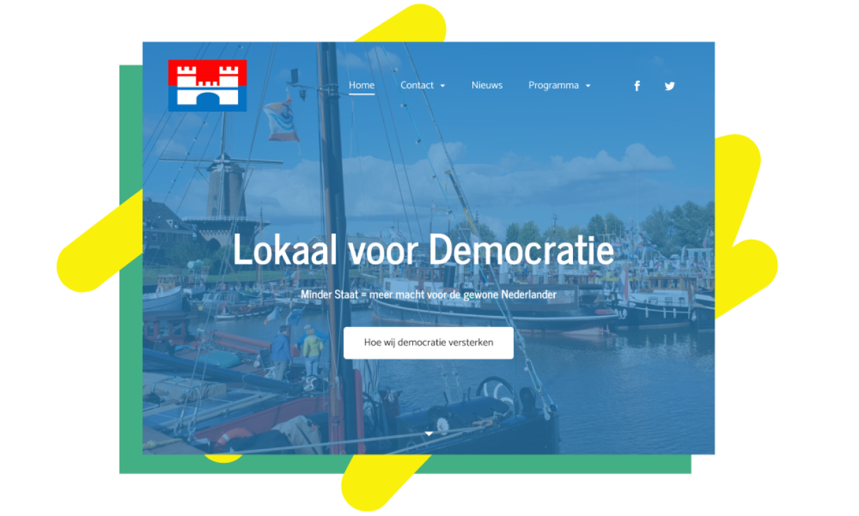Screenshot van website Lokaal voor Democratie Screenshot van website Lokaal voor Democratie