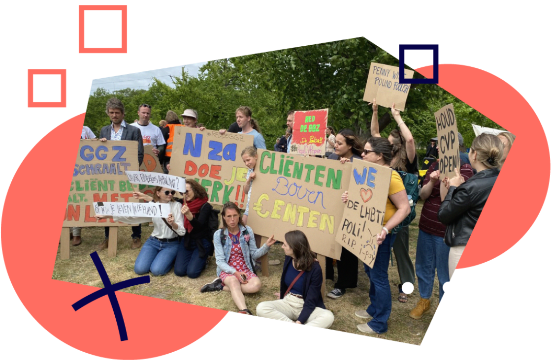 Een actie op het Haagse Malieveld dit voorjaar van Red de GGZ Een actie op het Haagse Malieveld dit voorjaar van Red de GGZ