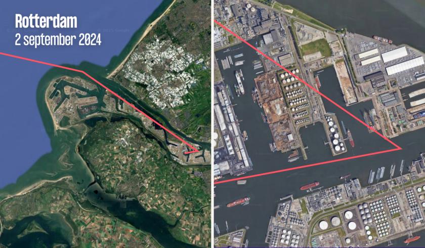 Het spookschip Sharp Ocean in Rotterdam