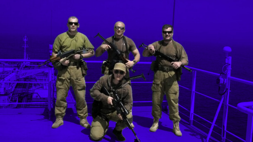 Leden van de Russische paramilitaire Moran Security Group