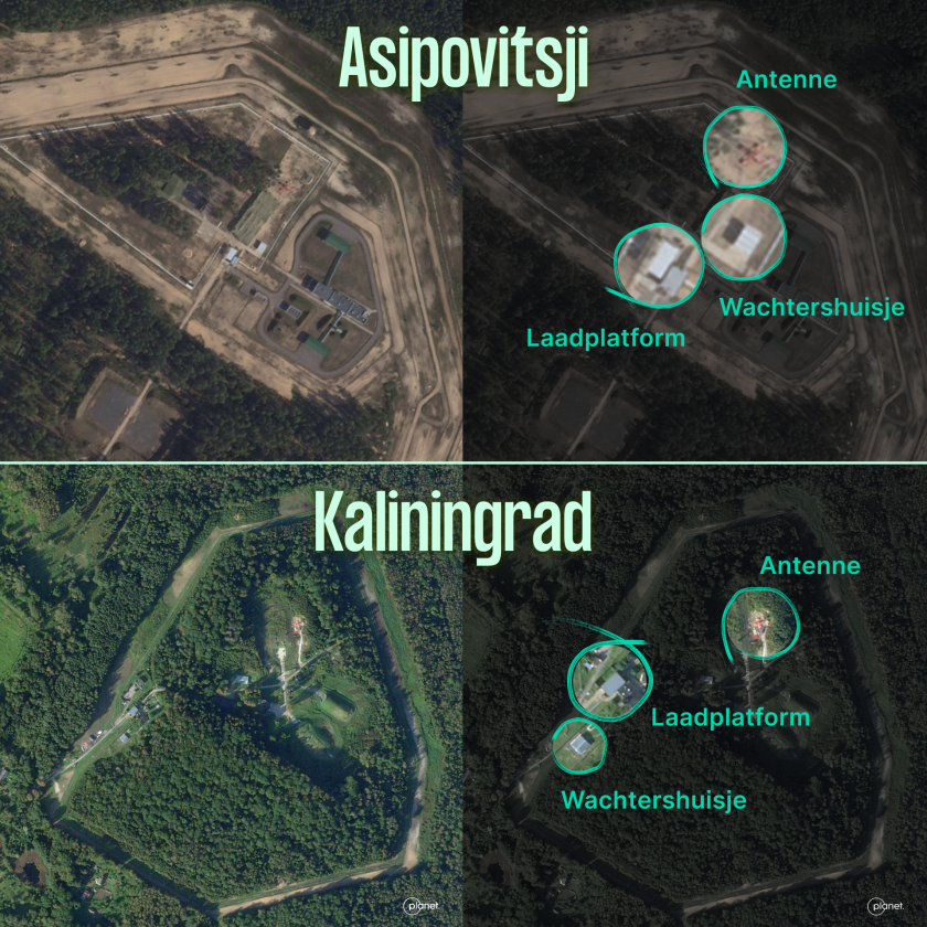 Vergelijking satellietbeelden Asipovitsji en kaliningrad
