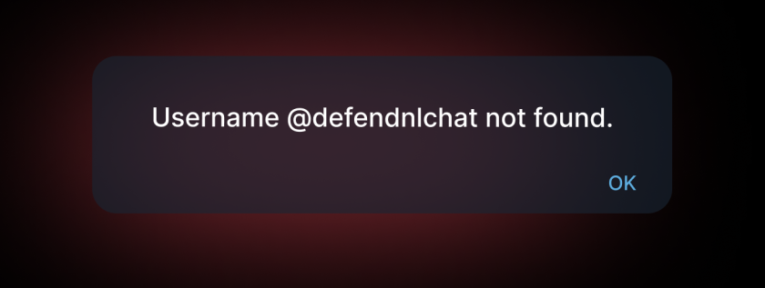 Username @defendnlchat not found