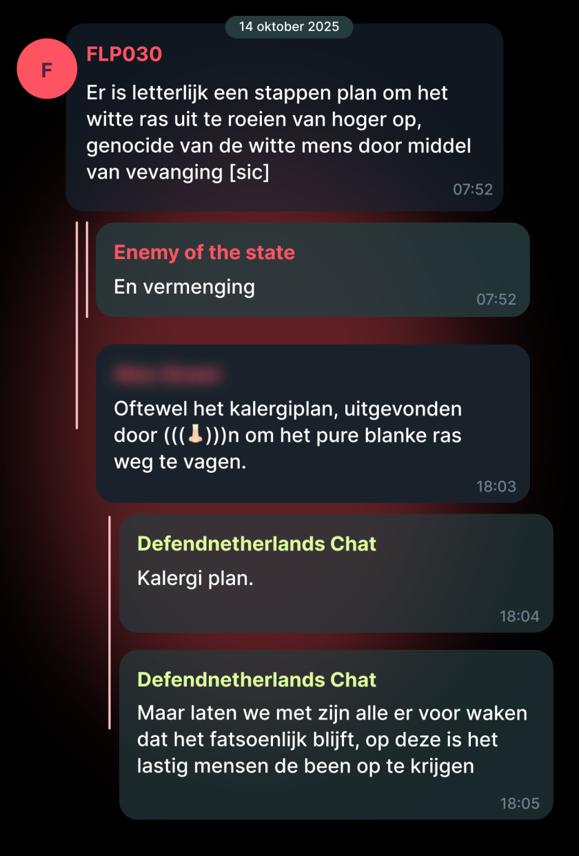 Gesprek begint over "omvolking" en eindigt bij een openlijk antisemitische complottheorie.