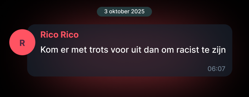 "Kom er met trots voor uit dan om racist te zijn"