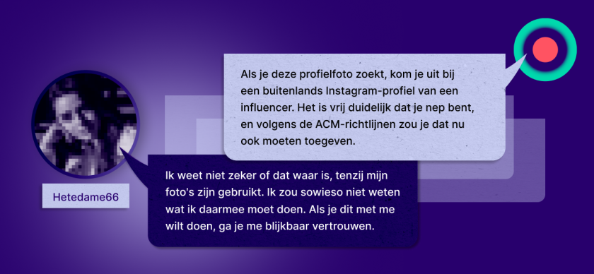 Ontwijkende antwoorden van nepprofielen