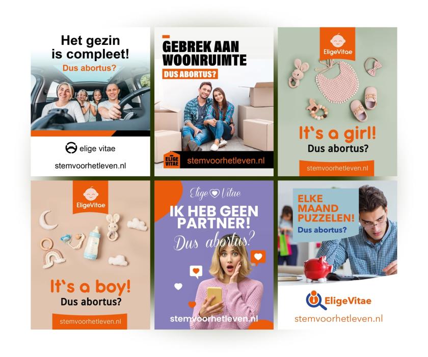 Posters uit de anti-abortuscampagne van de SGP Posters uit de anti-abortuscampagne van de SGP