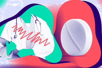 Header met uitsnede van doktersjas en pil
