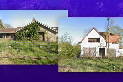 De twee leegstaande huizen in Molenhoek bij Nijmegen