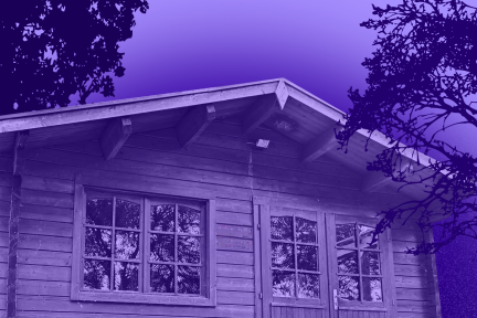 Afbeelding met daarop een vakantiehuisje