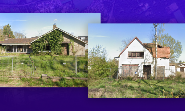 De twee leegstaande huizen in Molenhoek bij Nijmegen
