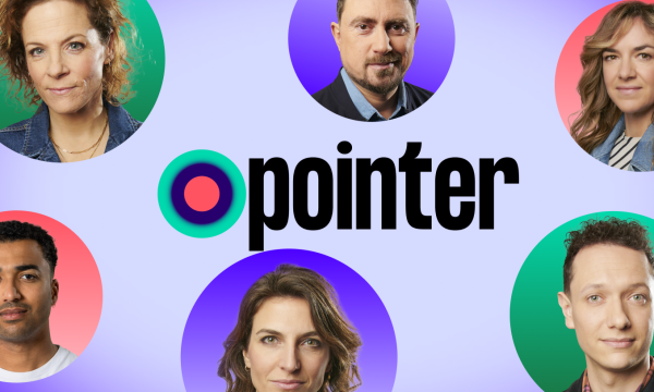 Afbeelding met daarop alle presentatoren van Pointer