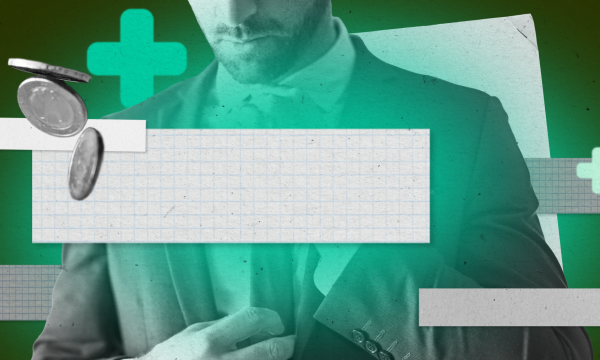 Afbeelding met daarop een onbekende man en geld, ter illustratie