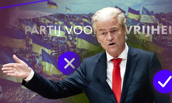 Afbeelding met daarop Geert Wilders